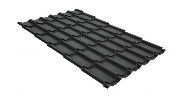 Металлочерепица классик GL 0,5 GreenCoat Pural RR 23 темно-серый (RAL 7024 мокрый асфальт) купить в Валдае
