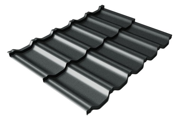 Металлочерепица модульная Квинта Uno Grand Line c 3D резом 0,5 Satin RAL 7016 антрацитово-серый купить в Валдае