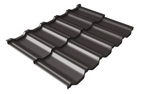 Металлочерепица модульная Квинта Uno Grand Line c 3D резом 0,5 Rooftop Matte RR 32 темно-коричневый купить в Валдае
