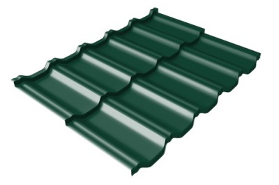 Металлочерепица модульная Квинта Uno Grand Line c 3D резом 0,45 Drap RAL 6005 зеленый мох